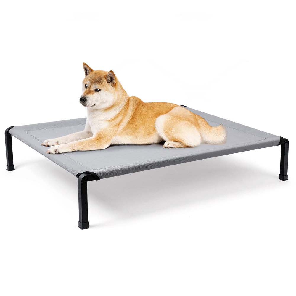 Heeyoo Elevated Dog Bed side view shows elevated perch for cooling comfort
