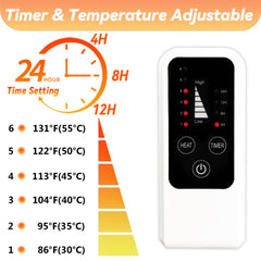 Heeyoo heating pad LED controller shows adjustable temperature for personalized comfort