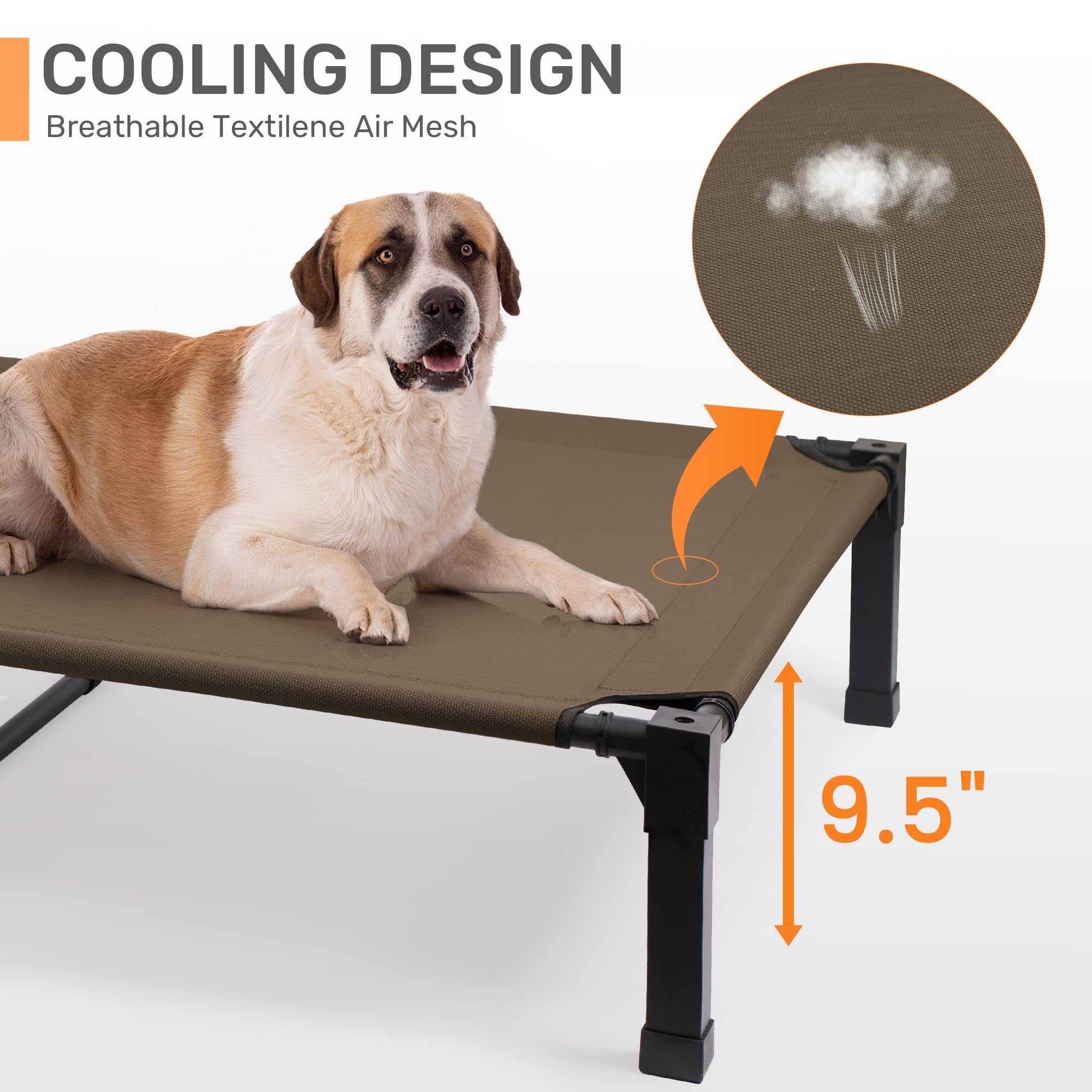 Heeyoo outdoor elevated bed at 7.5 inches keeps pets cool