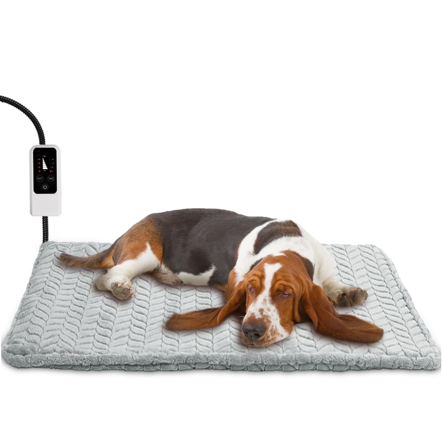 Heeyoo Pet Heating Pad front view shows compact design for home use and naps.