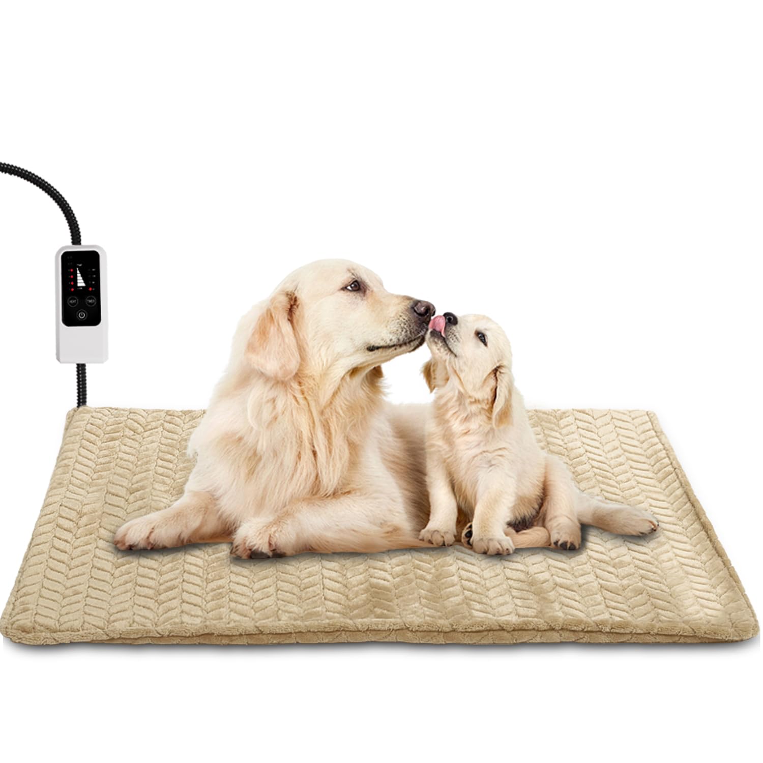 Heeyoo Pet Heating Pad top view shows cozy warmth for cold nights