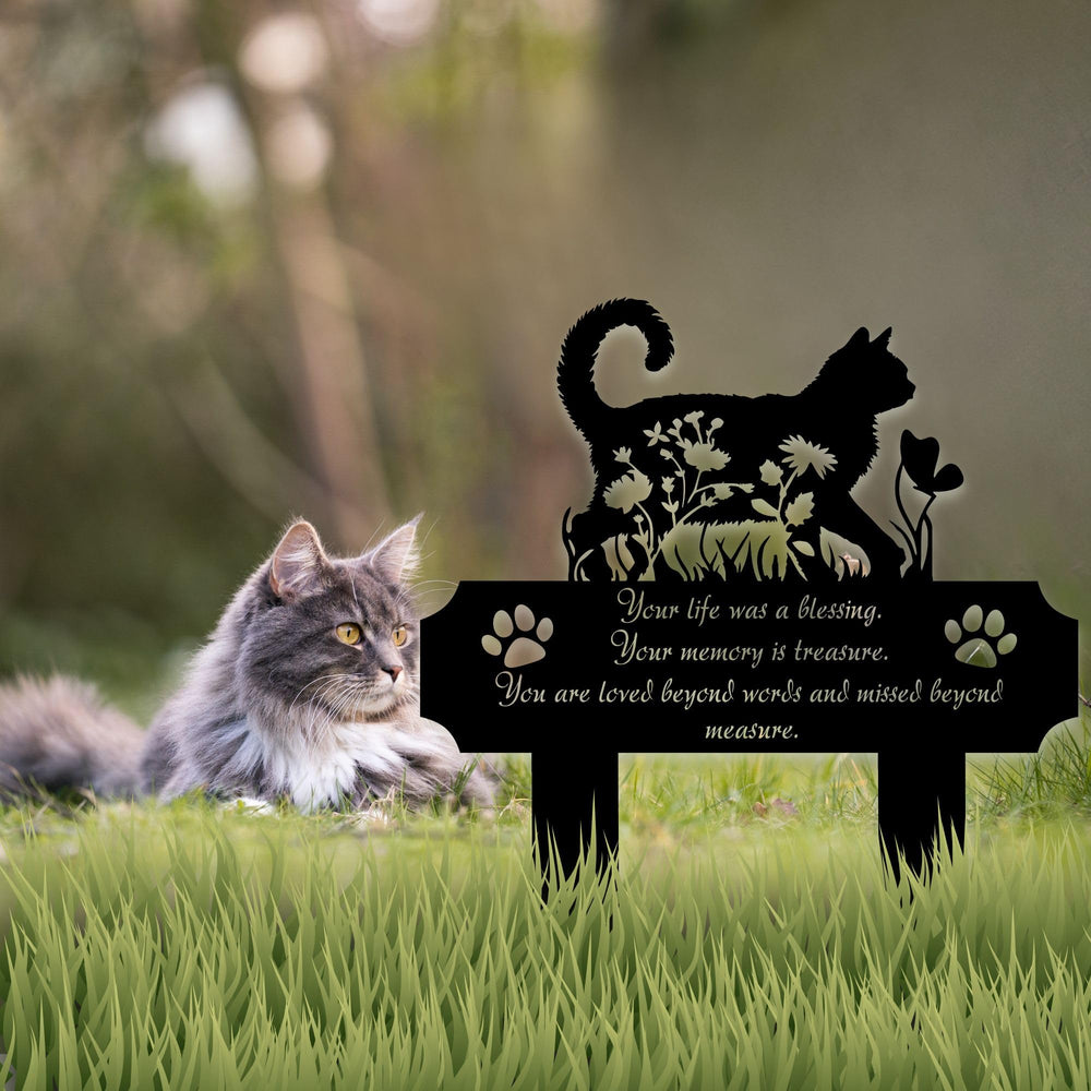 HEGANITS cat grave marker engraved quote detail offers meaningful farewell.