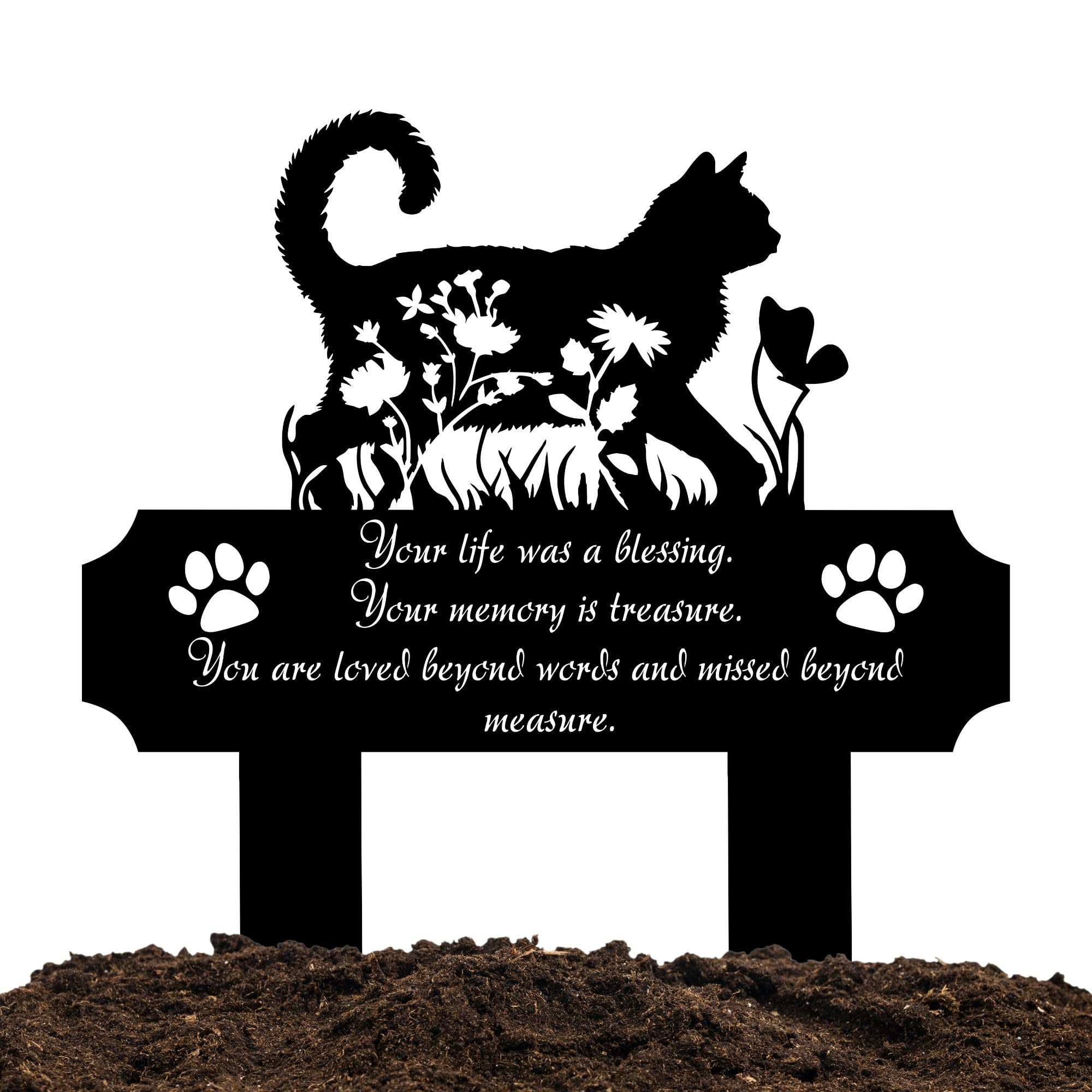 HEGANITS cat grave marker indoor-outdoor tribute for homes and gardens.