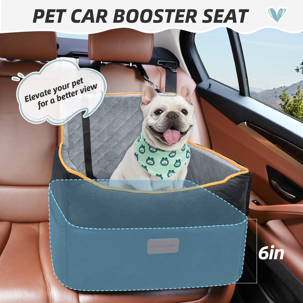 HEGGCOOE dog car seat with boosted height improves window visibility during rides.