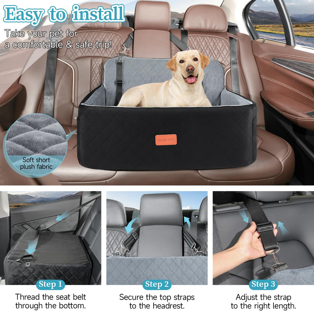 HEGGCOOE dog car seat with detachable cushion for easy cleaning