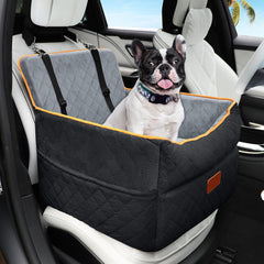 HEGGCOOE small dog car seat front view for boosted visibility and calmer rides.