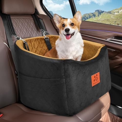 HEGGOOE dog car seat back view demonstrates stability and quick installation