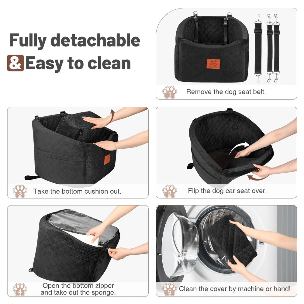 HEGGOOE dog car seat bottom non-slip base prevents sliding on car floors.