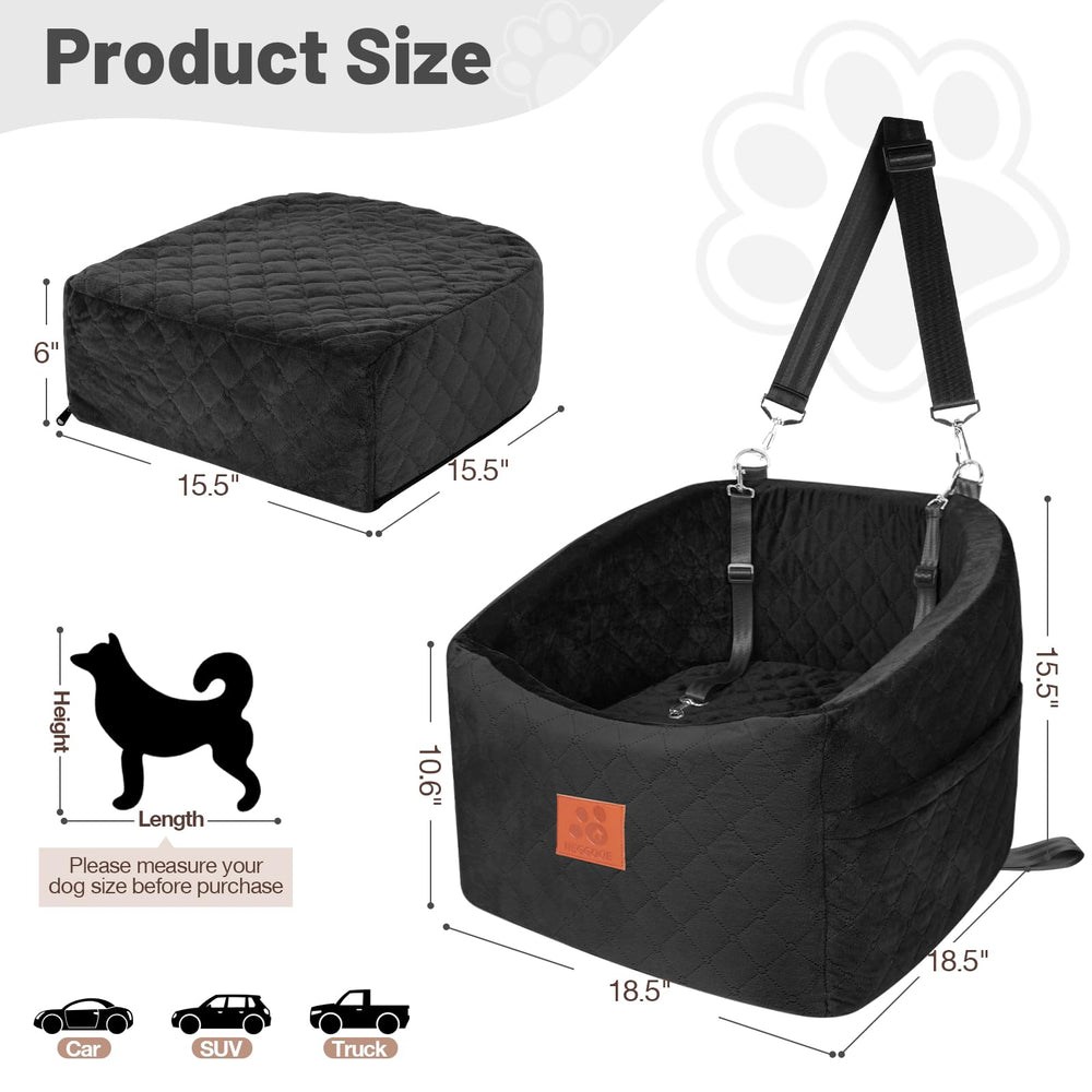 HEGGOOE dog car seat elevated view helps small dogs watch outside comfortably.