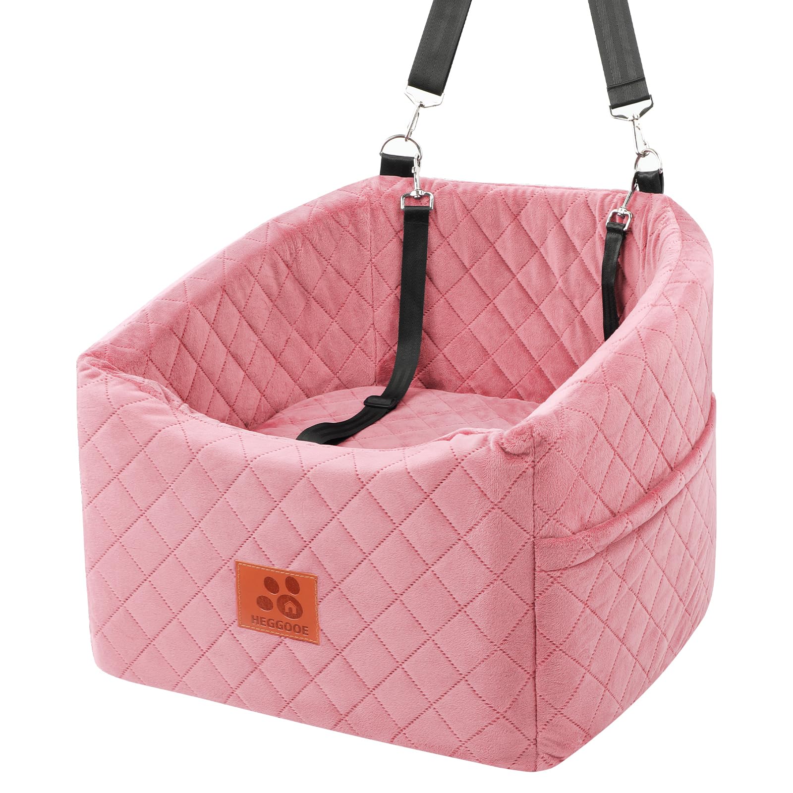 HEGGOOE dog car seat front view demonstrates elevated travel safety for small to medium dogs.