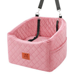 HEGGOOE dog car seat front view demonstrates elevated travel safety for small to medium dogs.