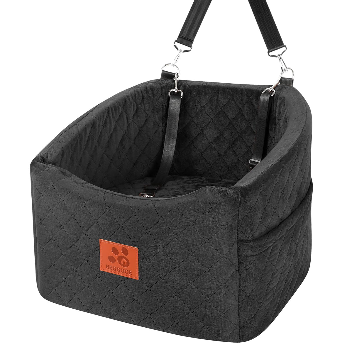 HEGGOOE dog car seat front view enhances safety and visibility on the road.