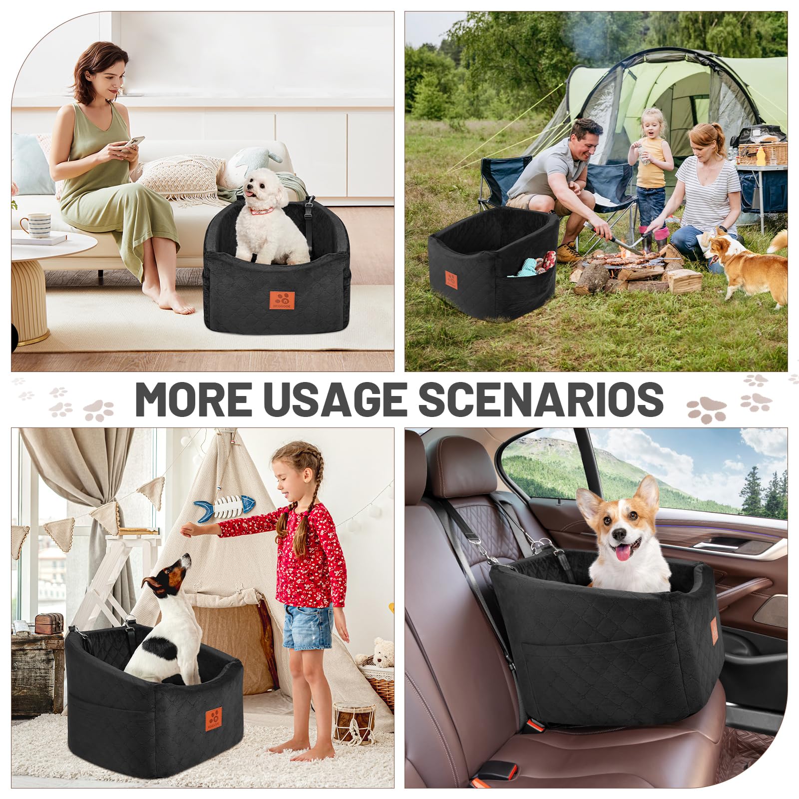HEGGOOE dog car seat size 20.5 by 20.5 inches fits up to 35 lbs.