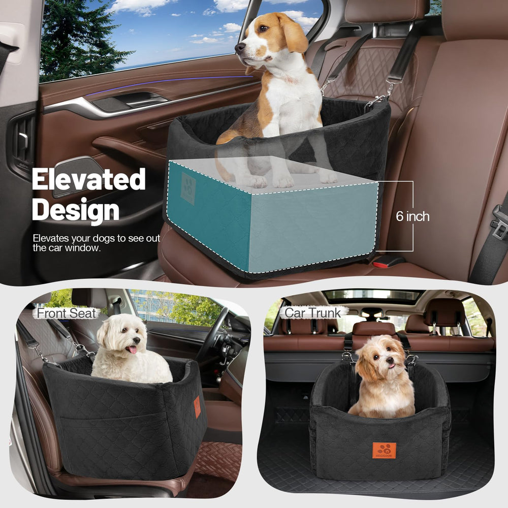 HEGGOOE dog car seat removable cover simplifies cleaning after trips.