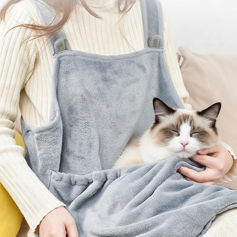 HeiheiTom cat apron carrier drawstring close-up shows quick, user-friendly adjustment.
