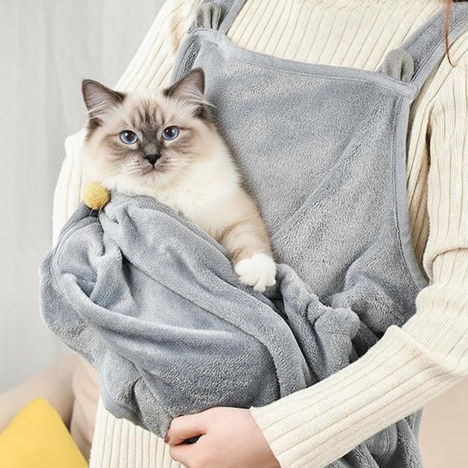 HeiheiTom cat apron carrier outdoor use image captures convenient pet companionship.