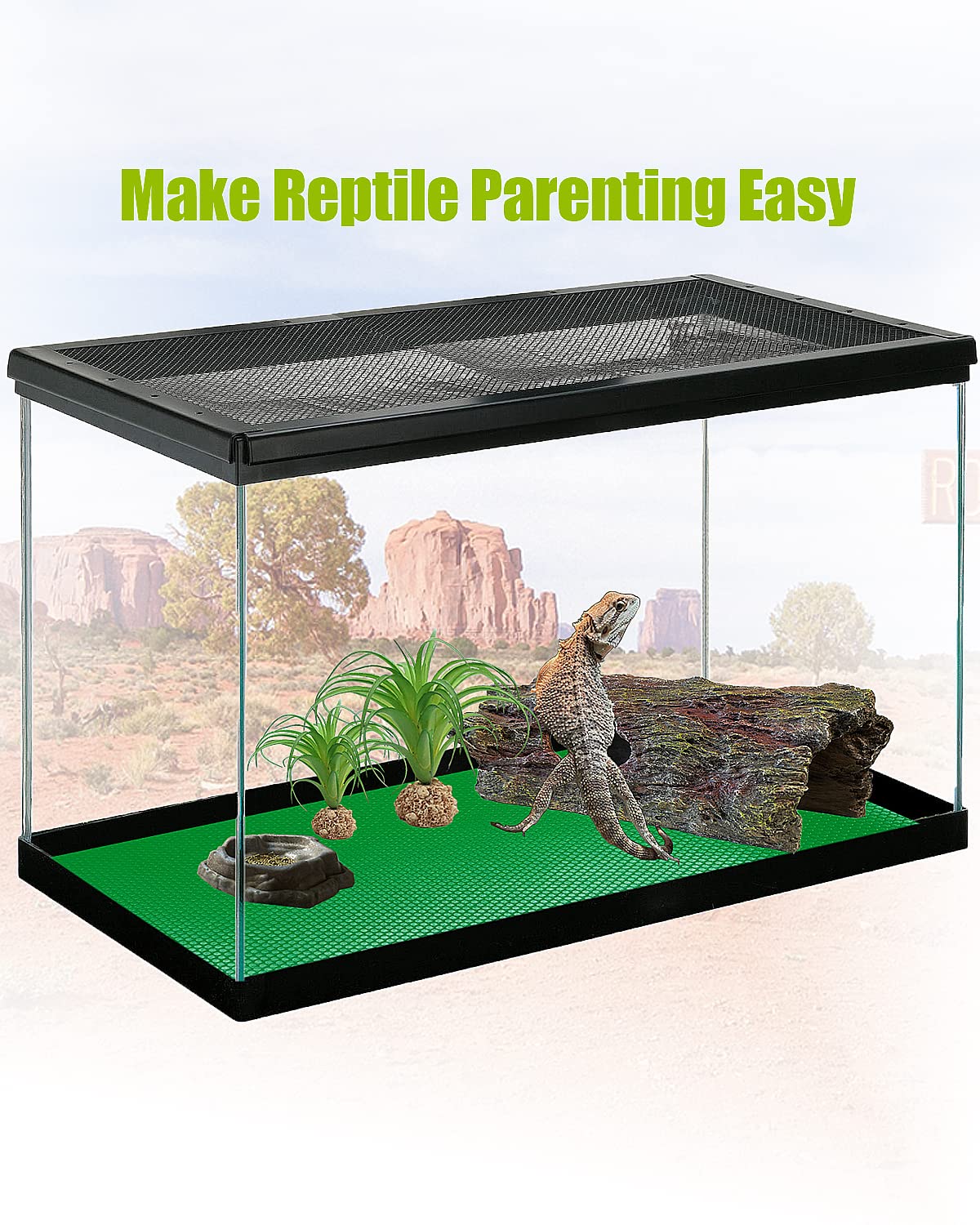 Helidrago Reusable Liner Spot Cleaning keeps terrarium tidy.