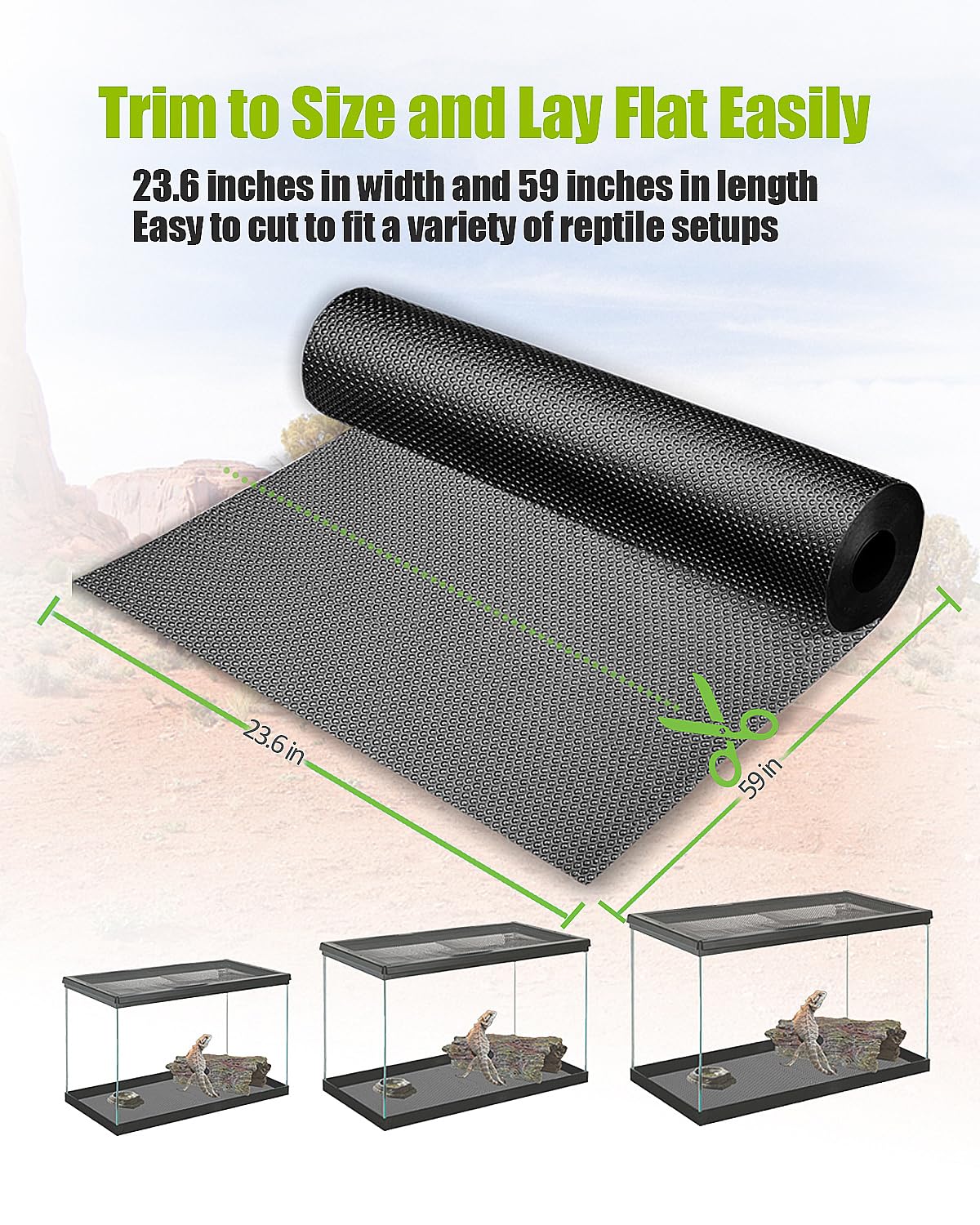 Helidrago terrarium-bedding-easy-clean showcases low-maintenance, reusable liner for diverse reptiles.