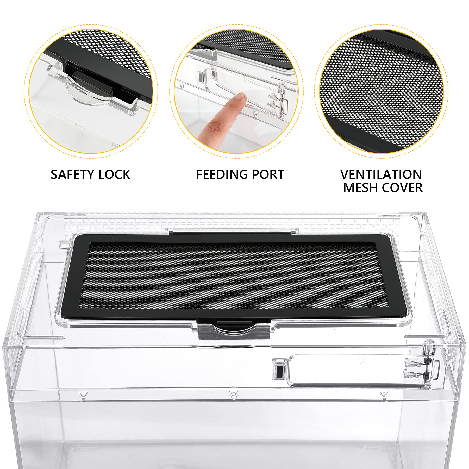 HELIME digital hygrometer inside view enables humidity monitoring for habitat stability