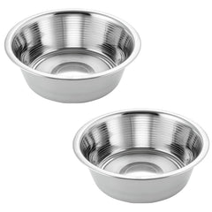 Hell Blues pet feeder bowls show 8-inch diameter for durable meals.