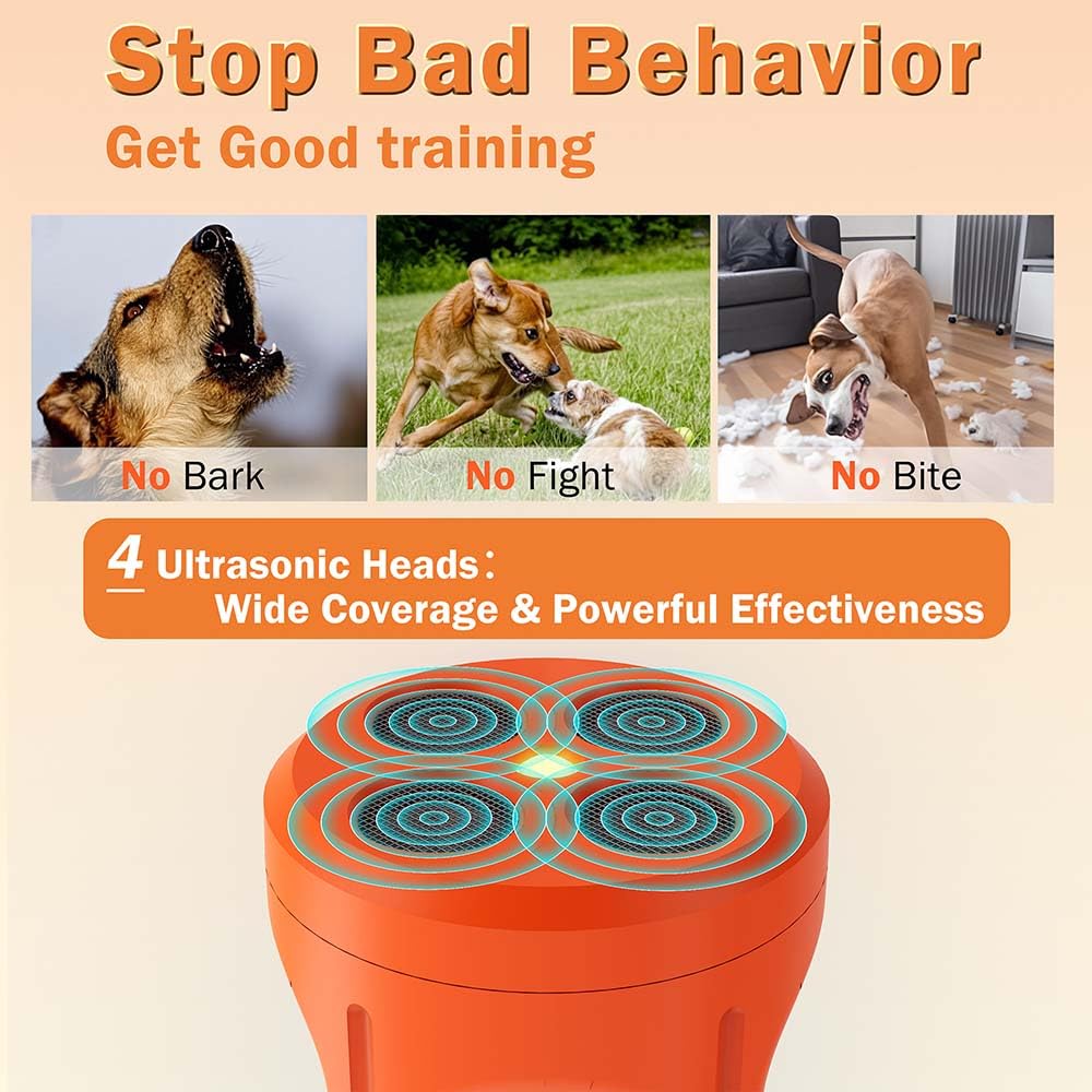 HeloDiqiu dual-frequency deterrent adapts to different dogs and reduces tolerance buildup.