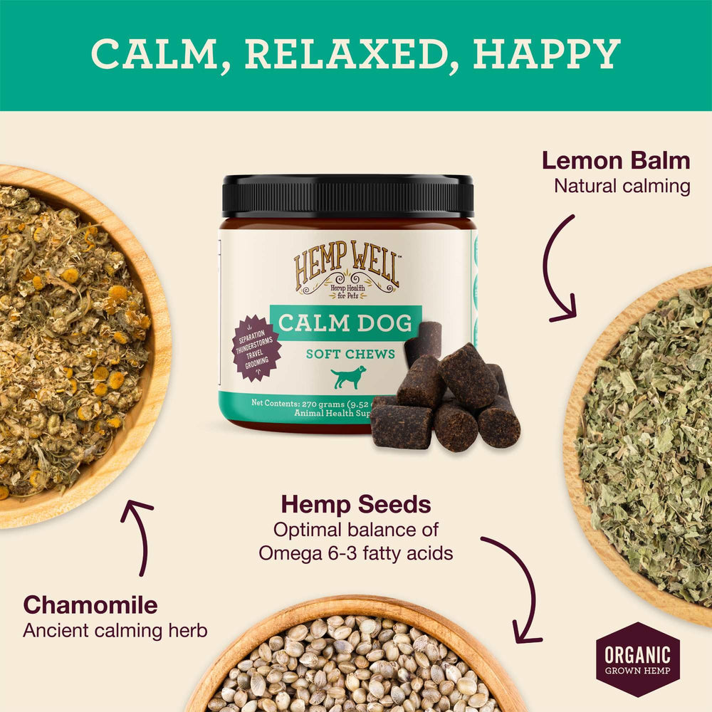 Hemp Well Calm Dog Soft Chews beef flavor closeup promotes easy administration.
