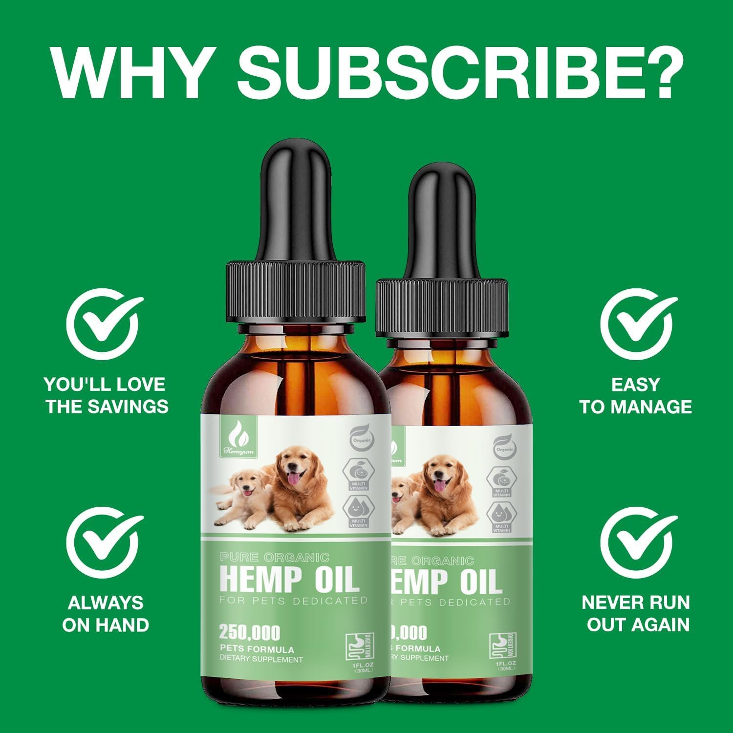 Hemyum Pet Hemp Oil immune-support ingredients close-up for natural wellness