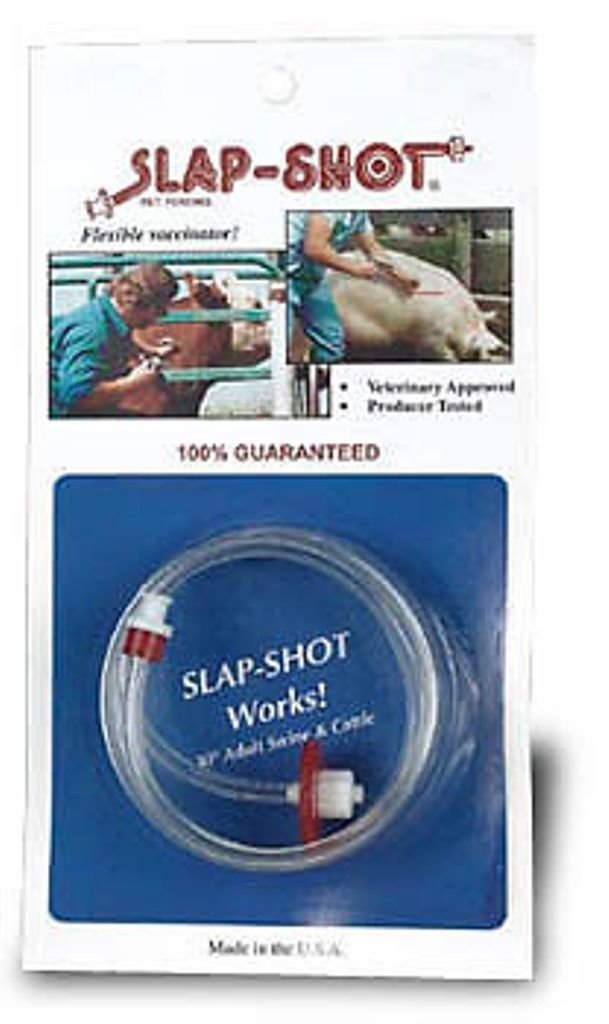 Hengulus Slap-Shot II Vaccinator 30in with flexible tubing enables smoother injections.
