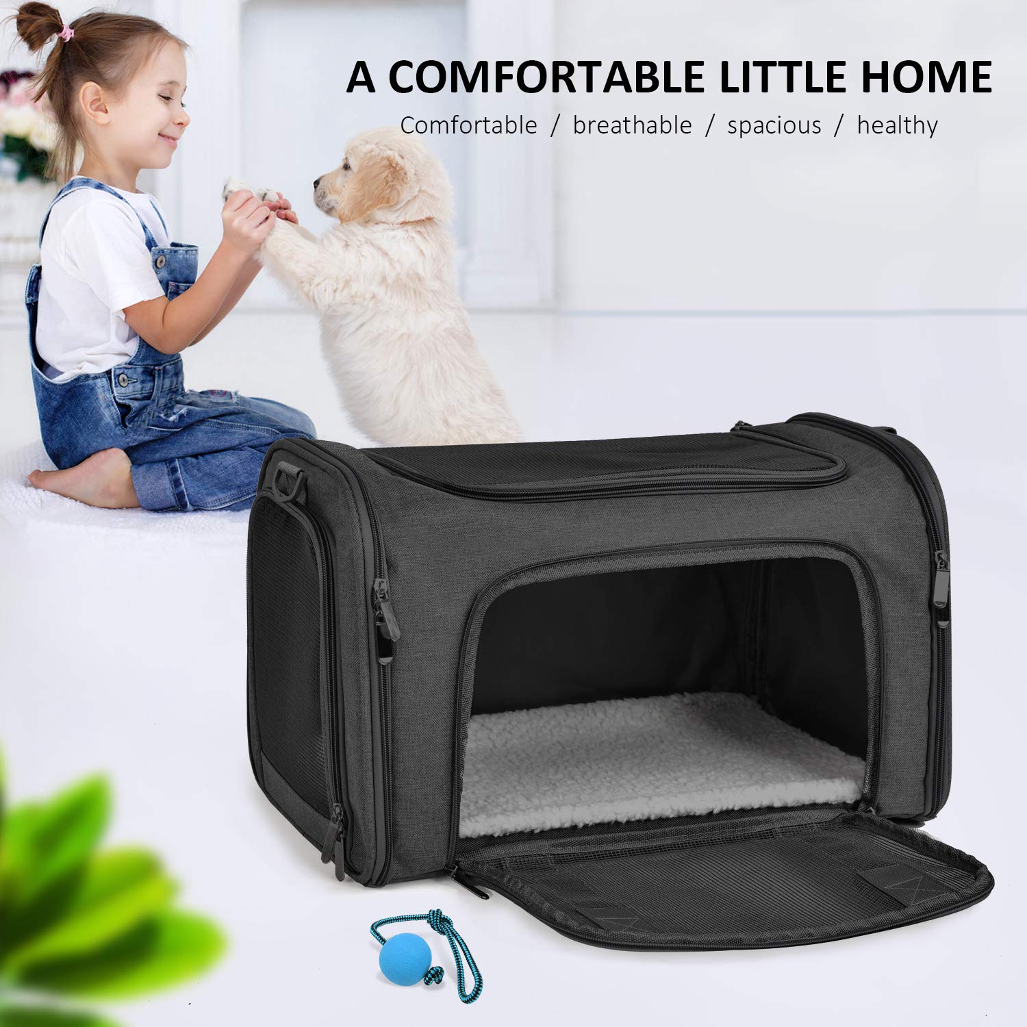 Henkelion durable polyester cat carrier featuring lightweight construction for daily use