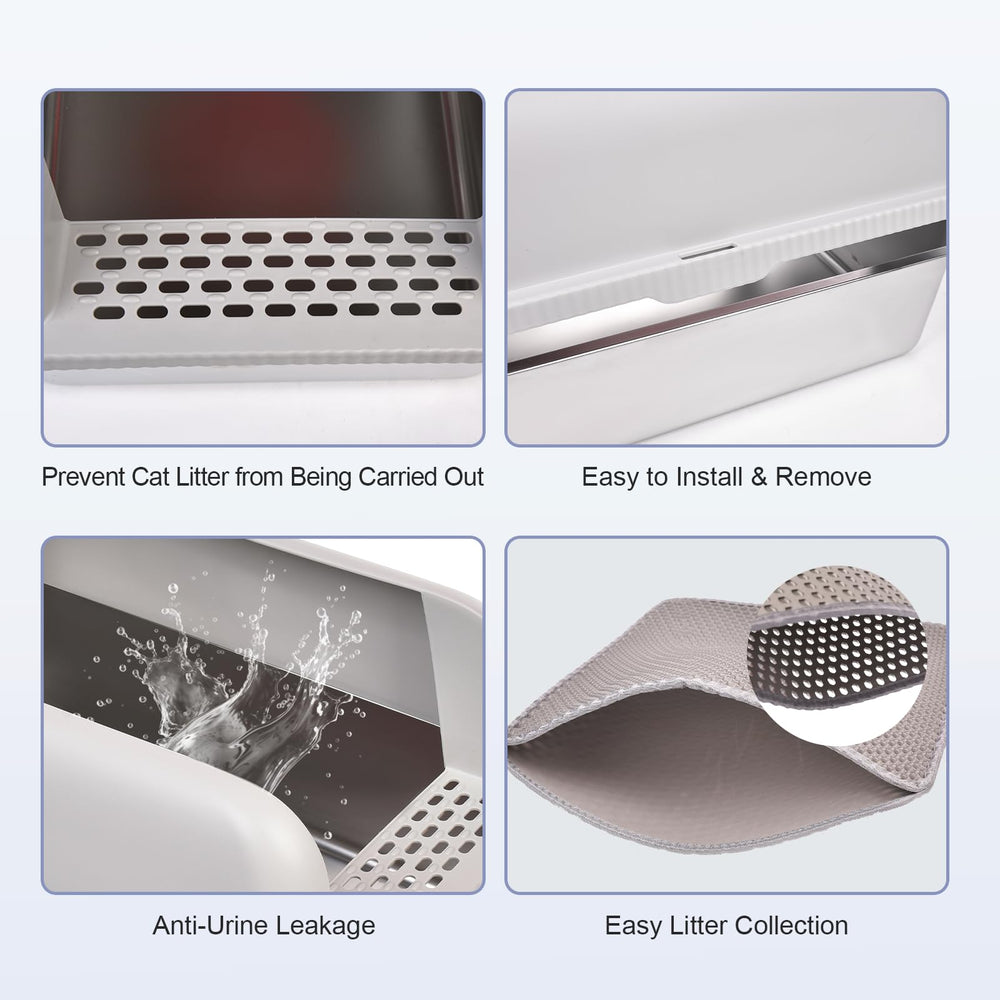 Henkelion litter mat and scoop included helps keep floors clean