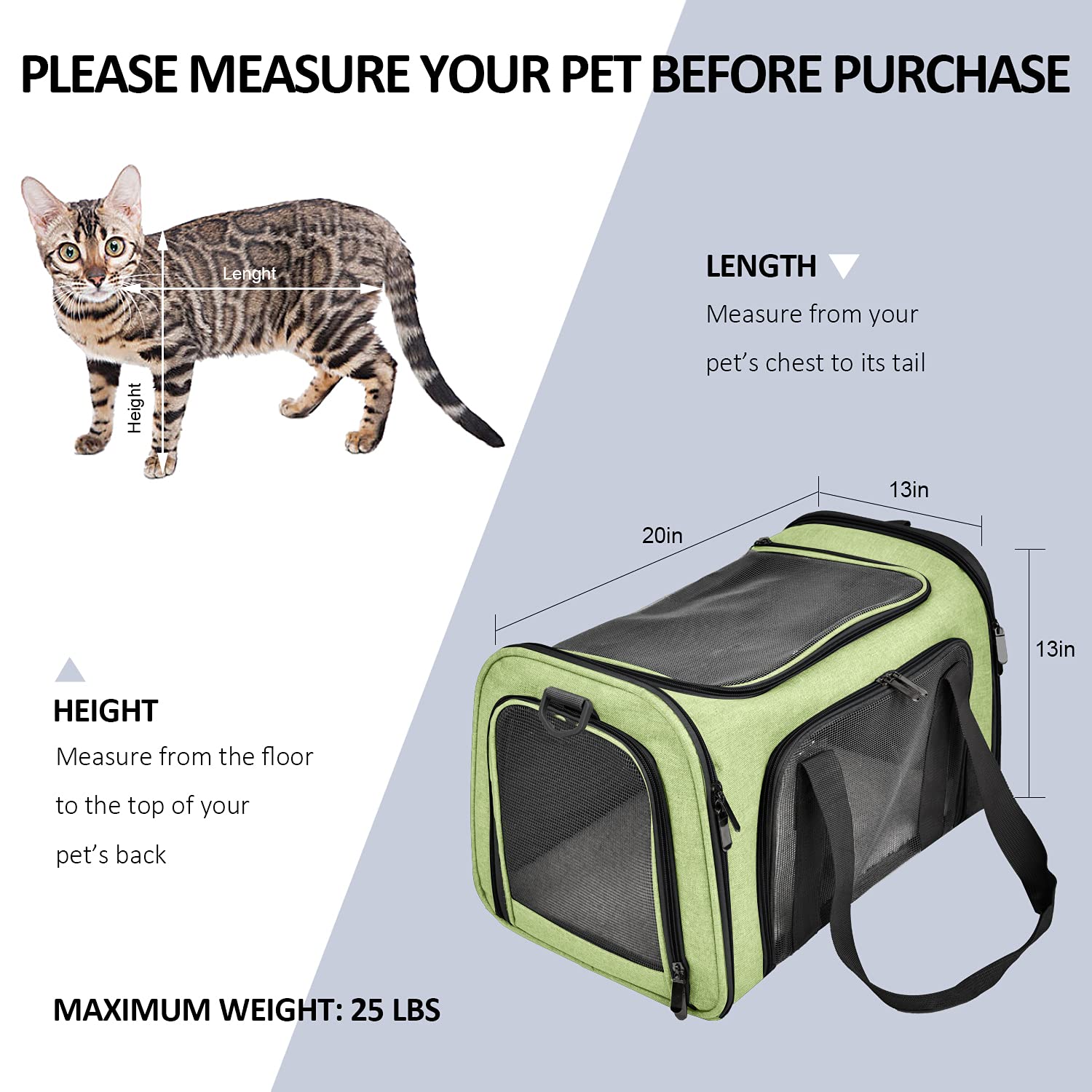 Henkelion large cat carrier green foldable-design demonstrates easy storage after use.