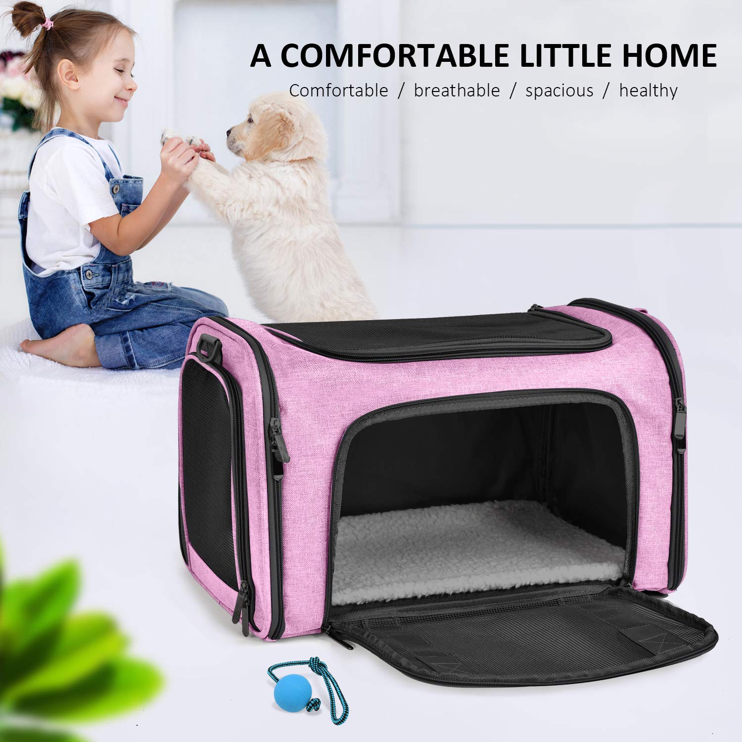 Henkelion large pet carrier in car use illustrating versatile transport for cats or dogs.