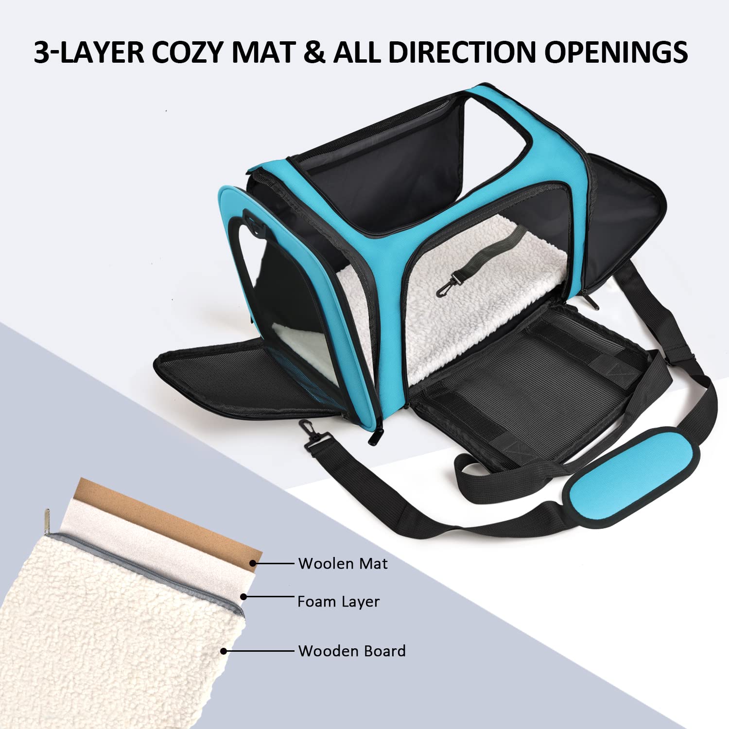 Henkelion pet carrier airline-approved design ideal for flights and road trips