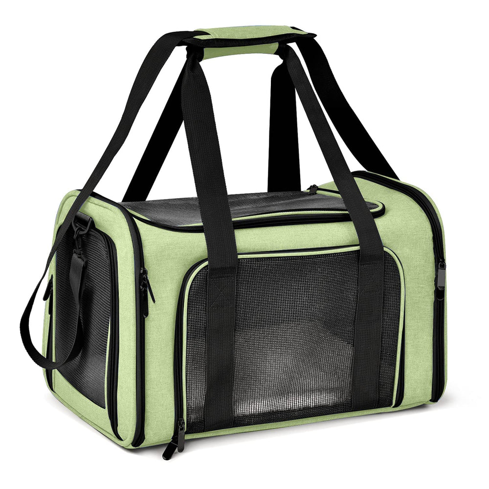 Henkelion pet carrier airline-approved front view for easy travel with small pets.