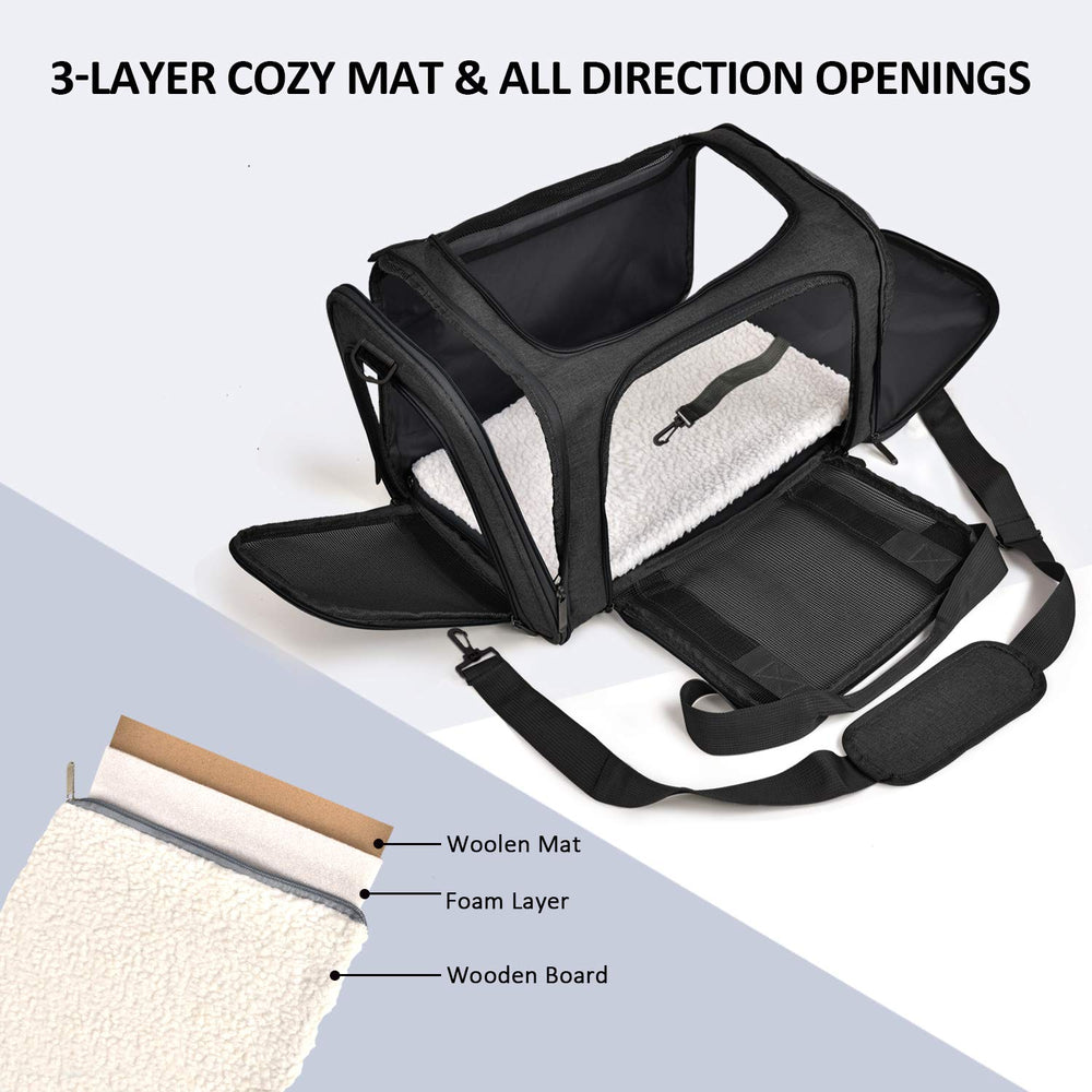 Henkelion pet carrier with dual-loop handles for secure transport