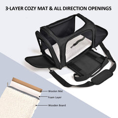 Henkelion pet carrier with dual-loop handles for secure transport