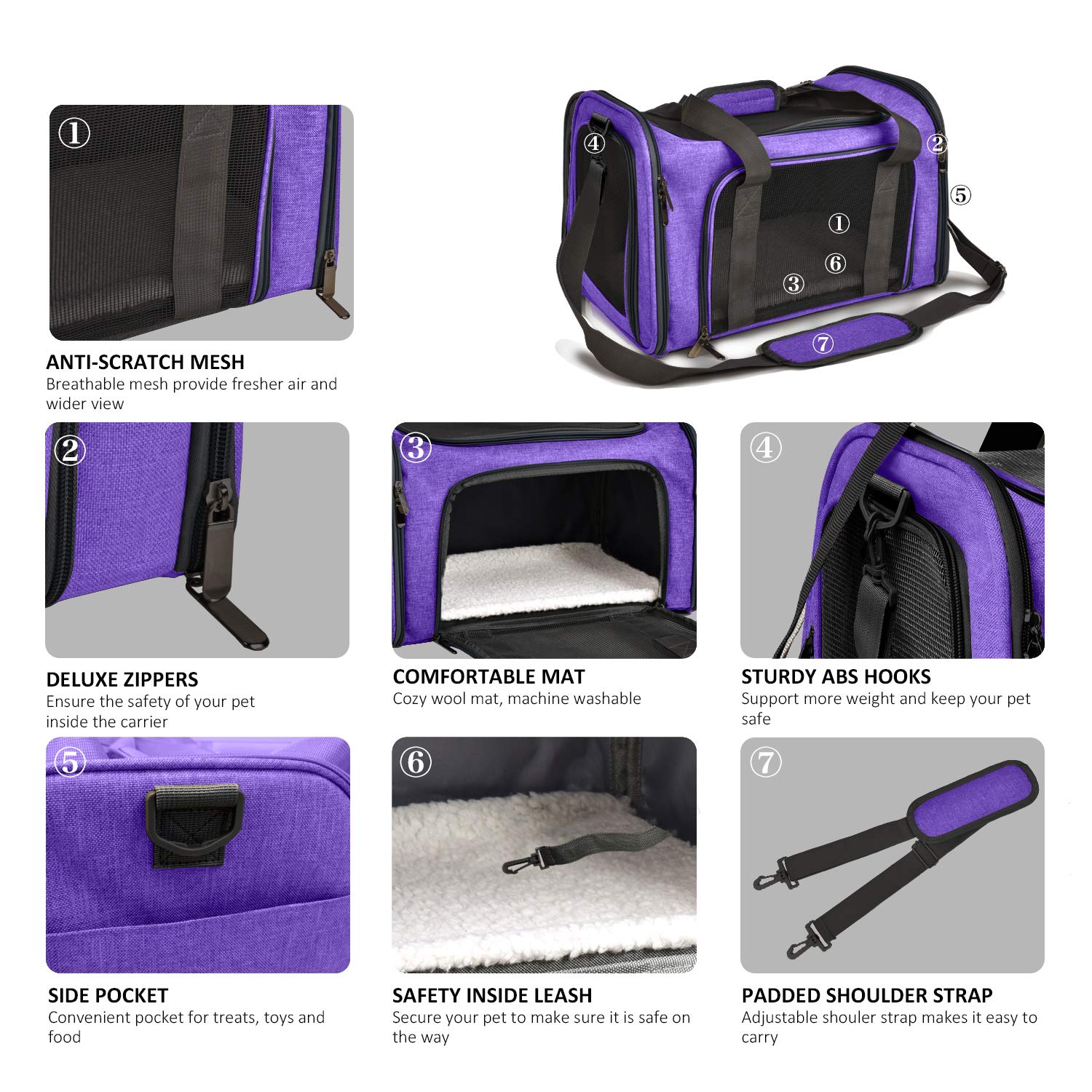 Henkelion pet carrier made from durable lightweight polyester for sturdy journeys.