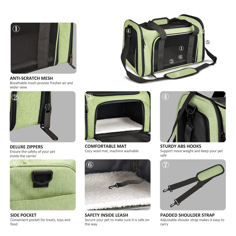 Henkelion pet carrier durable polyester fabric showing sturdy construction.