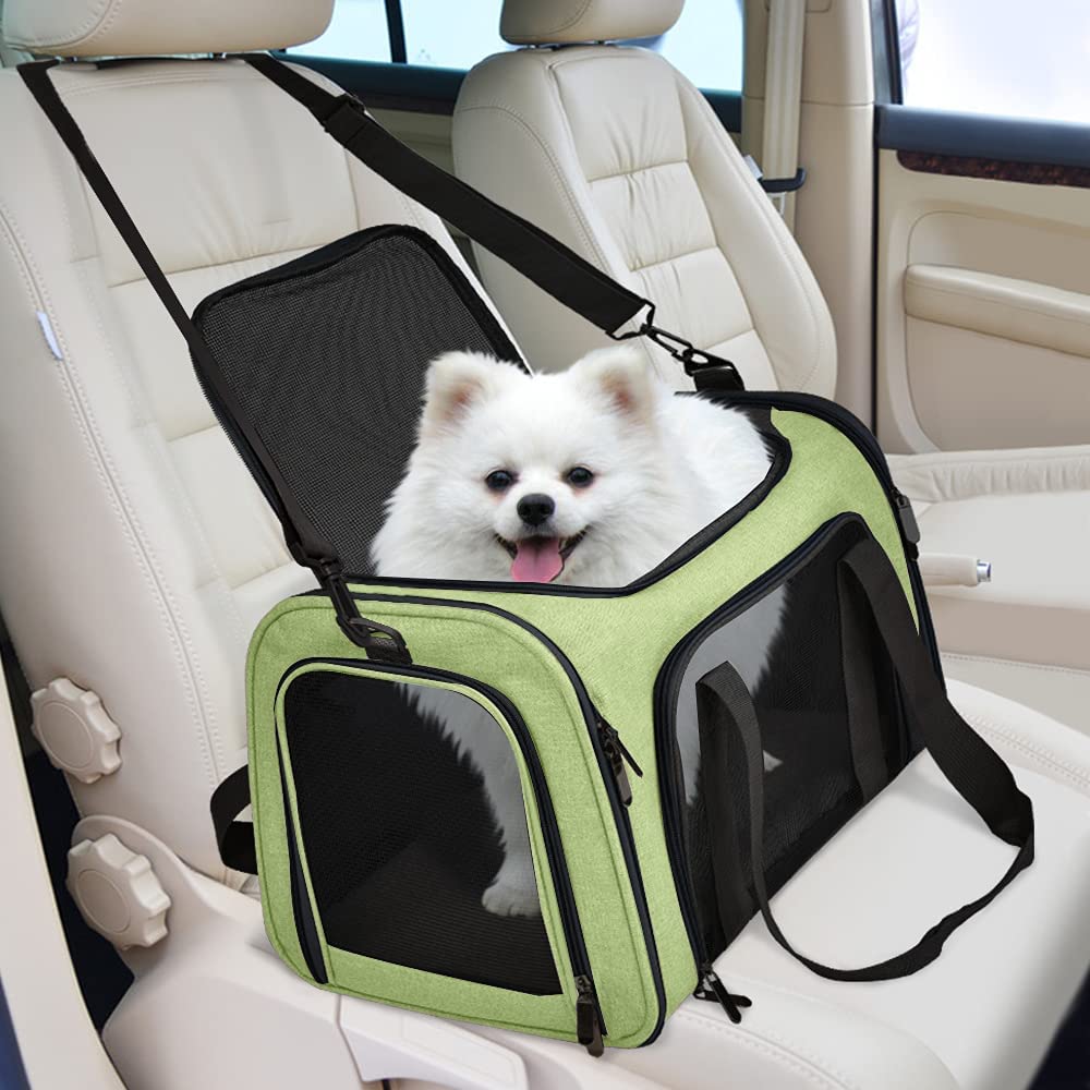 Henkelion pet carrier foldable soft-sided travel design stored compactly.