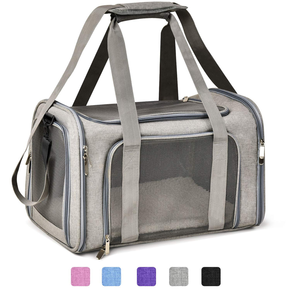 Henkelion pet carrier side view with durable soft fabric for comfortable travel