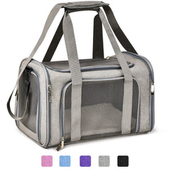 Henkelion pet carrier side view with durable soft fabric for comfortable travel