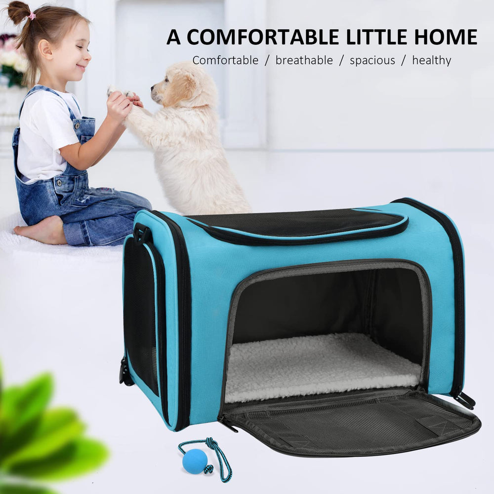 Henkelion pet carrier size guide notes fits pets up to 15 lbs