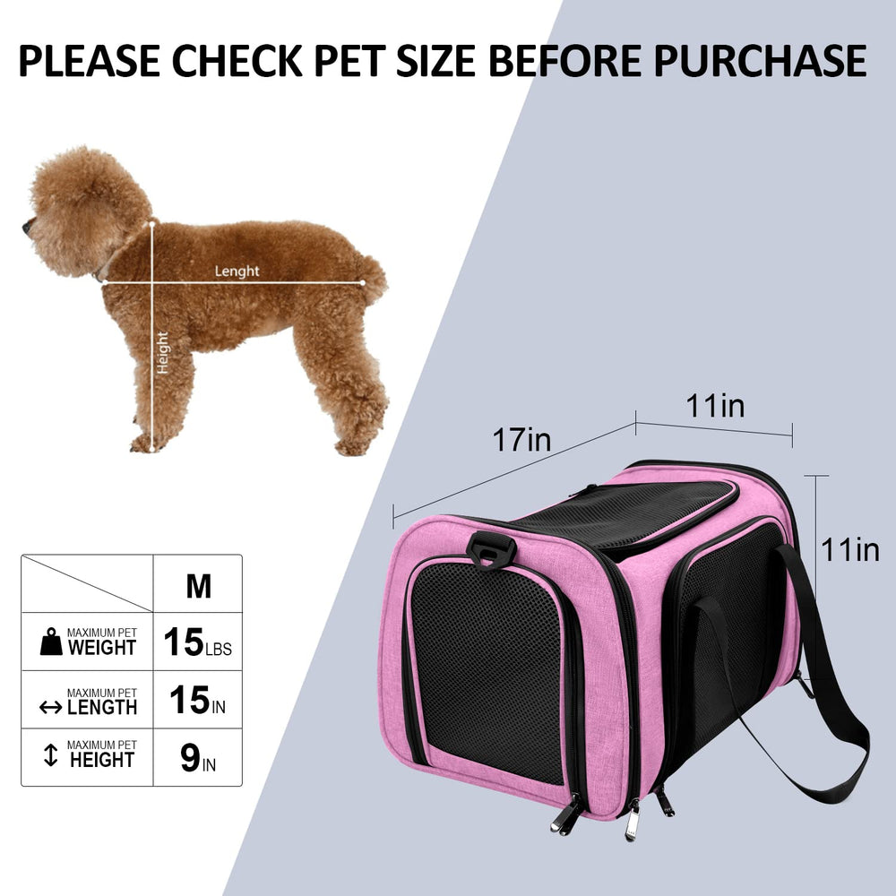 Henkelion pink travel carrier designed for quick checks and pet visibility during transit.