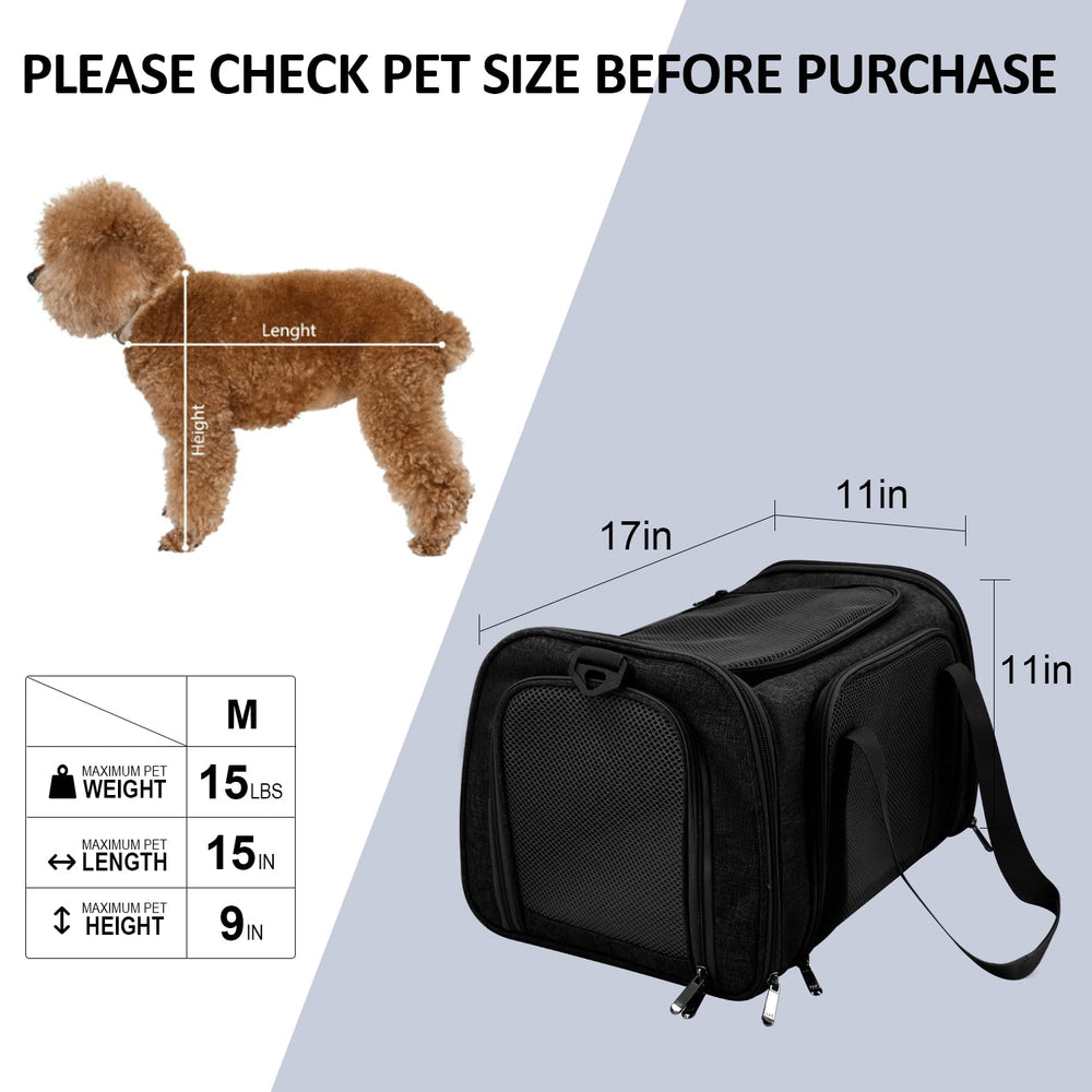 Henkelion size guide for pets up to 15 lbs with fit tips