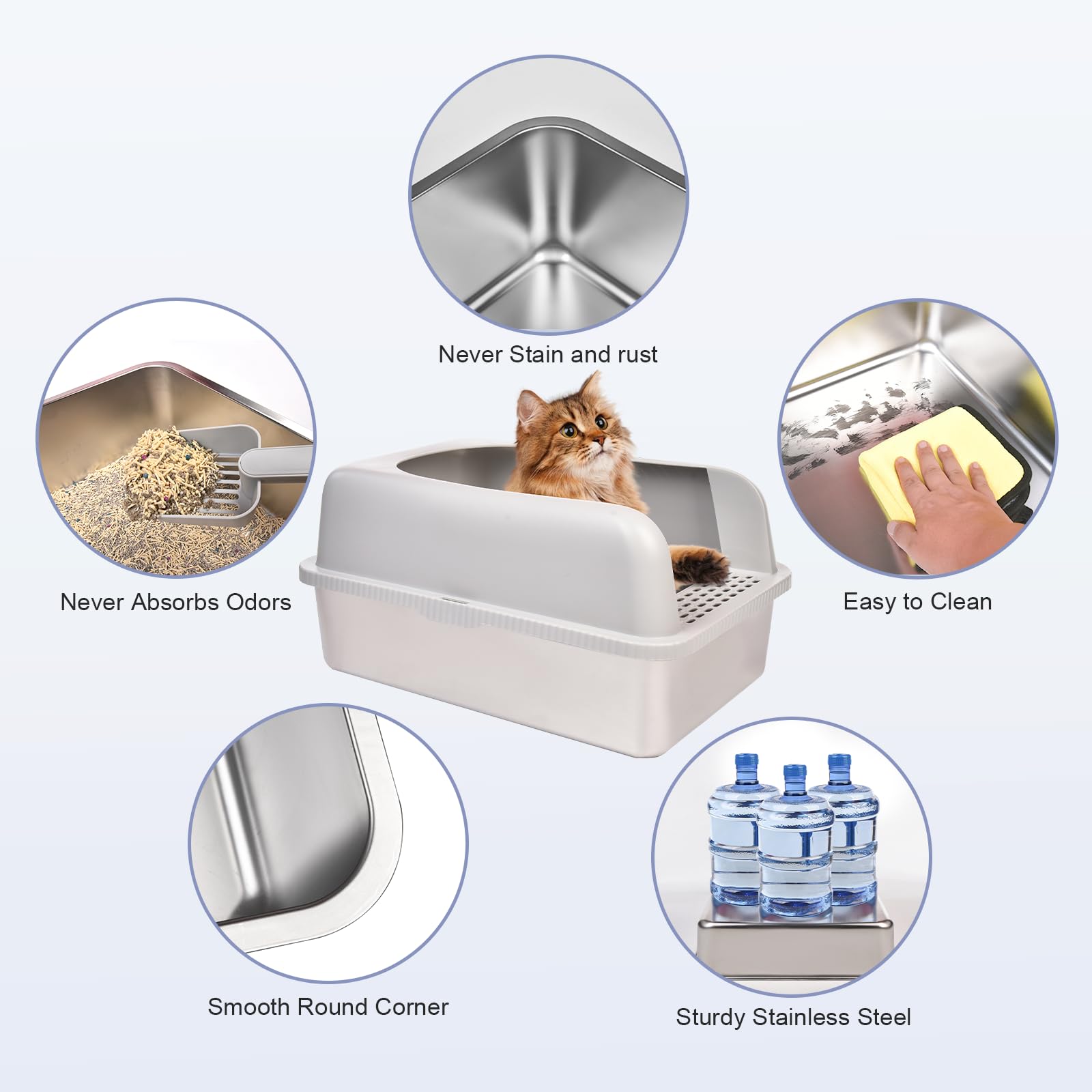 Henkelion stainless steel box with high sides emphasizes containment and reduced leakage