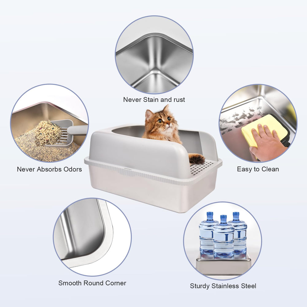 Henkelion stainless steel box with high sides emphasizes containment and reduced leakage
