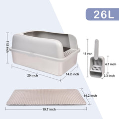 Henkelion stainless steel litter box with lid on offers privacy during use