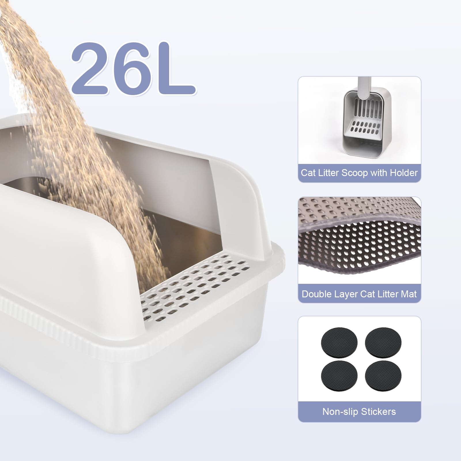 Henkelion overlap design prevents urine from leaking outside the box