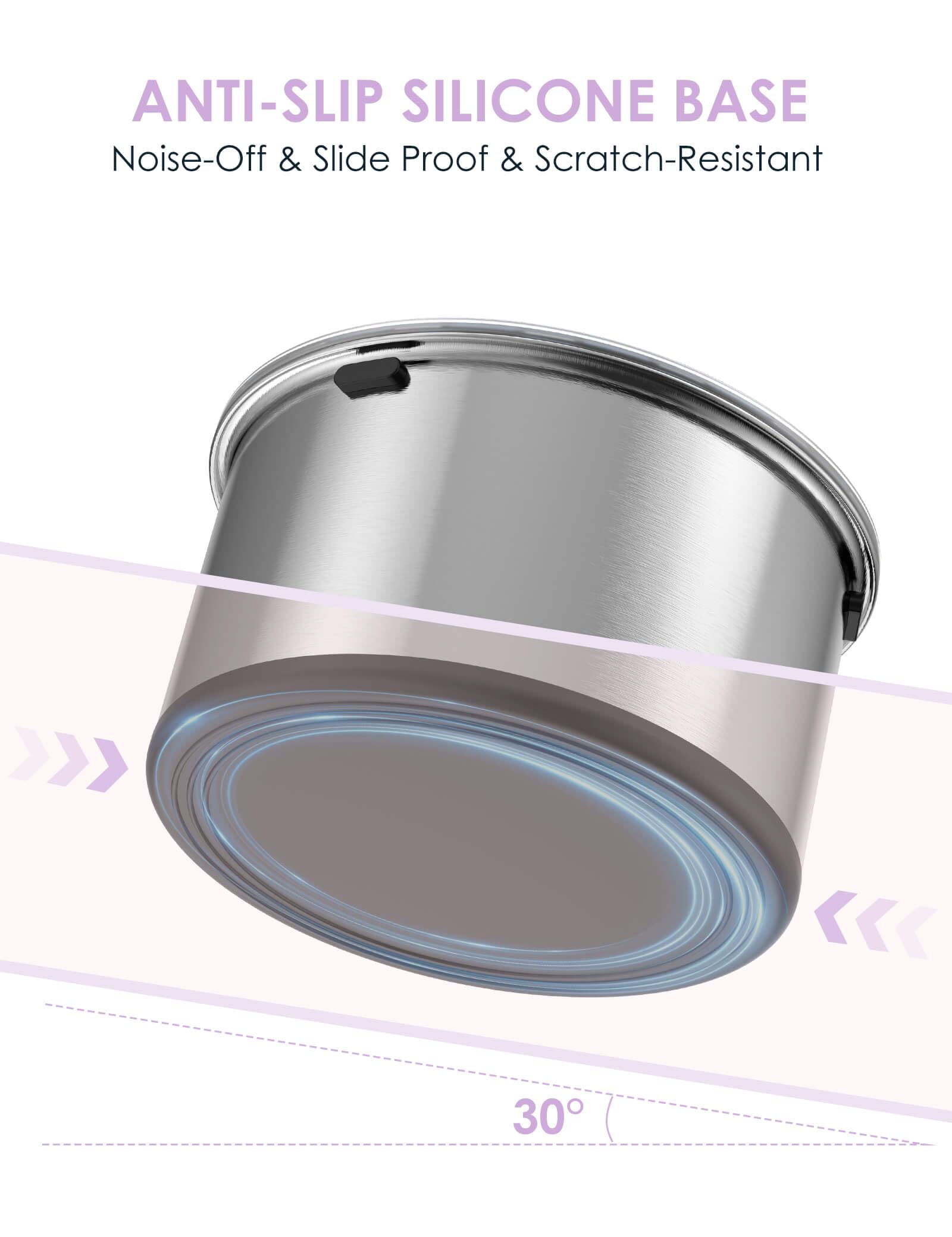 Heouvo anti-slip silicone base prevents floor scratches