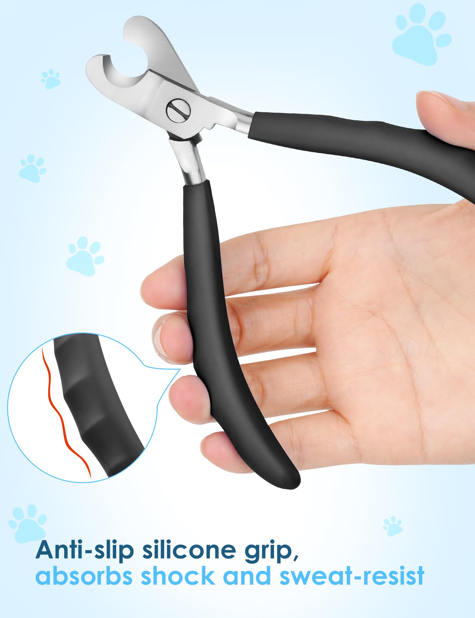 heouvo heavy-duty dog nail clippers durable metal-handle for long-lasting use.